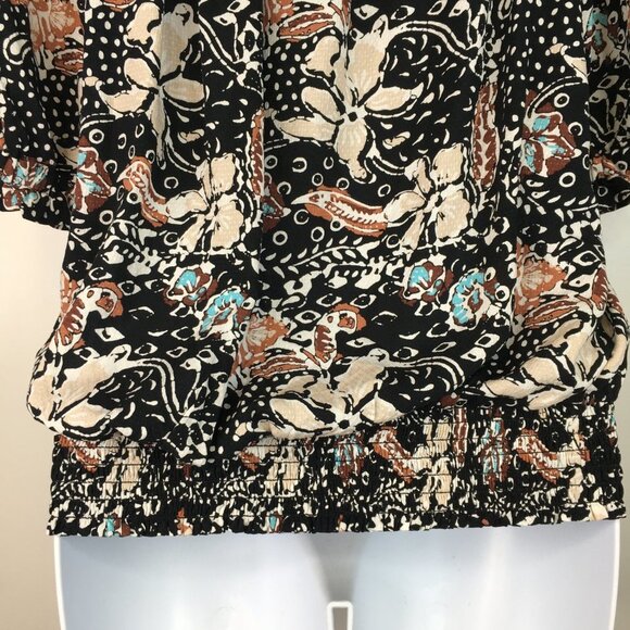 Ann Taylor Factory Off The Shoulder Floral Top Size L - Picture 7 of 11
